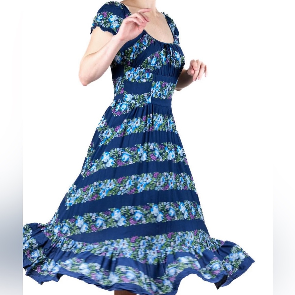 collectif floral blue dress